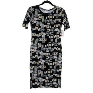 LuLaRoe Julia Dress Knit Knee Length Short Sleeves XS New